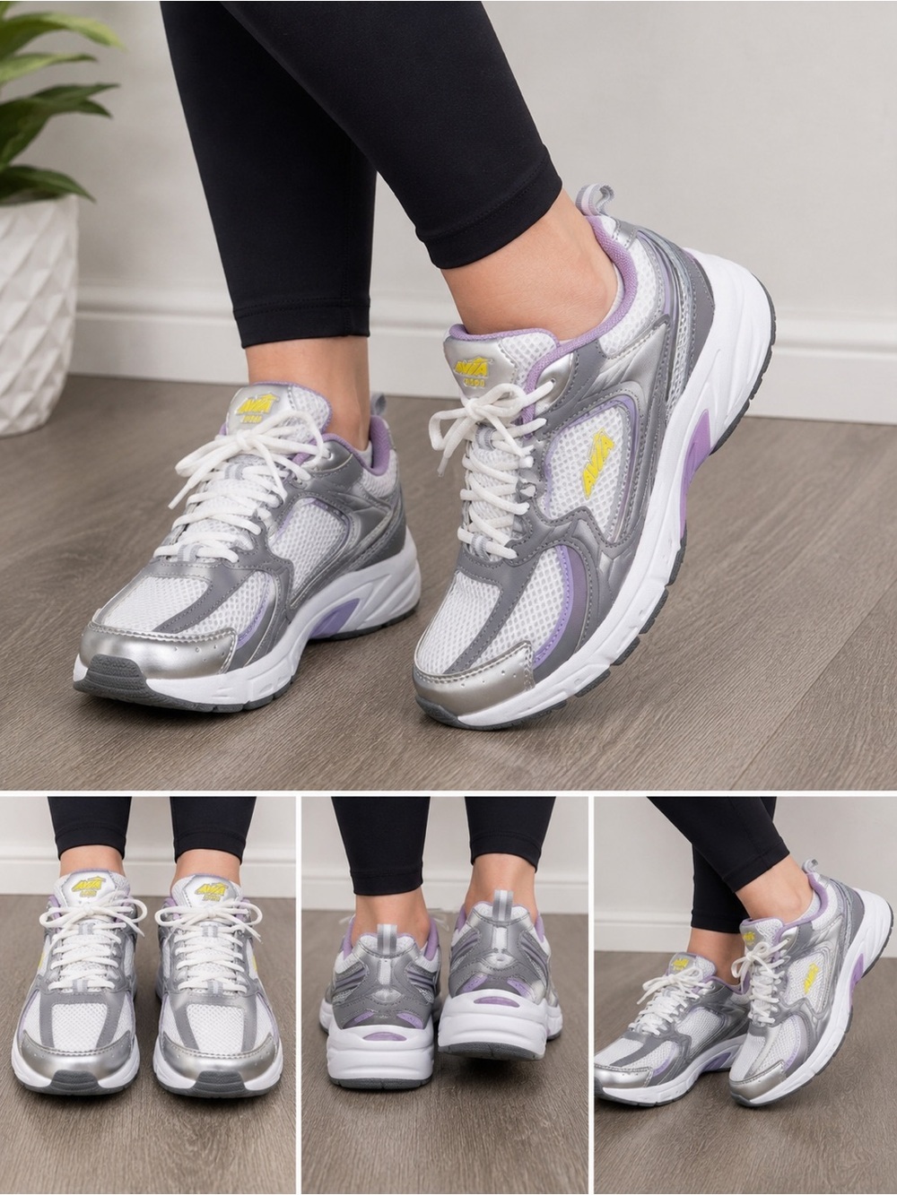 AVIA 5000 Women’s Athletic Running Walking Sneakers Gray White Purple Size9 NWTO